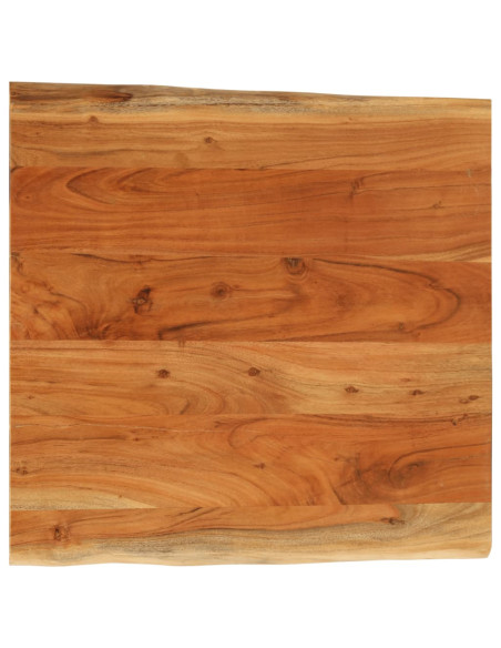 Piano Tavolo 80x80x3,8 cm Quadrato Massello Acacia Bordi Vivi