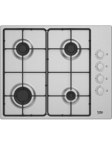 Beko HIGG 641C3 SX: Piano a Gas, 4 Bruciatori, 60 cm