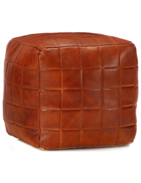 Pouf Tanno 40x40x40 cm in Vera Pelle di Capra