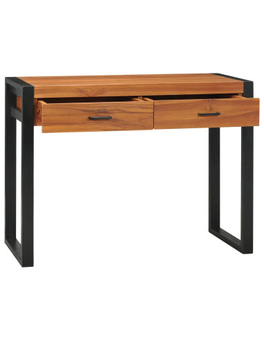 Scrivania con 2 Cassetti 100x40x75 cm in Legno di Teak