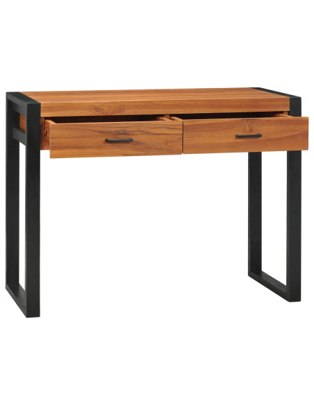 Scrivania con 2 Cassetti 100x40x75 cm in Legno di Teak