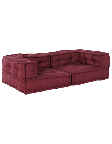 Divano Modulare a 2 Posti Marrone Rossiccio 140x70x36 in Tessuto