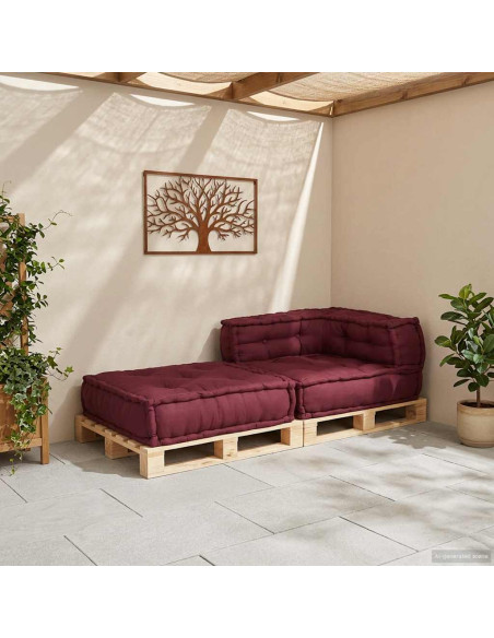 Divano Componibile Marrone Rossiccio 70x70x54 in Tessuto