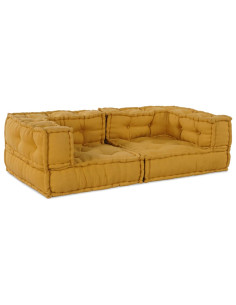 Divano Modulare a 2 Posti Giallo 140x70x36 in Tessuto