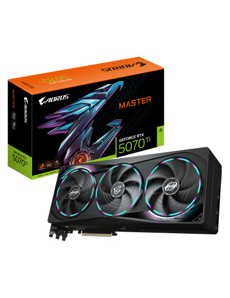 GIGABYTE AORUS GeForce RTX 5070 Ti MASTER 16G Scheda Grafica - 16GB GDDR7, 256 bit, PCI-E 5.0, 2670 MHz Core Clock, 3 x DP 2.1a,