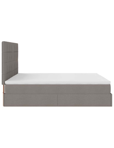 Struttura Letto Pouf con Materasso Tortora 160x200cm in Tessuto