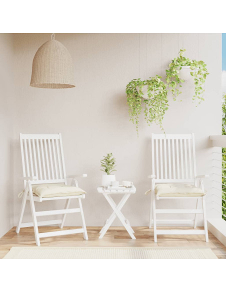 Cuscini per Sedia 2pz Bianco Crema 40x40x7 cm in Tessuto Oxford