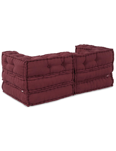 Divano modulare 2 pcs Bordeaux 140 x 70 x 56 cm Tessuto