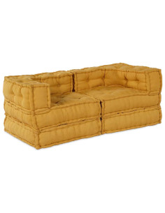 Divano modulare 2 pcs Giallo 140 x 70 x 56 cm Tessuto
