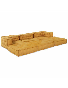 Divano modulare 2 pcs Giallo 140 x 70 x 56 cm Tessuto 2