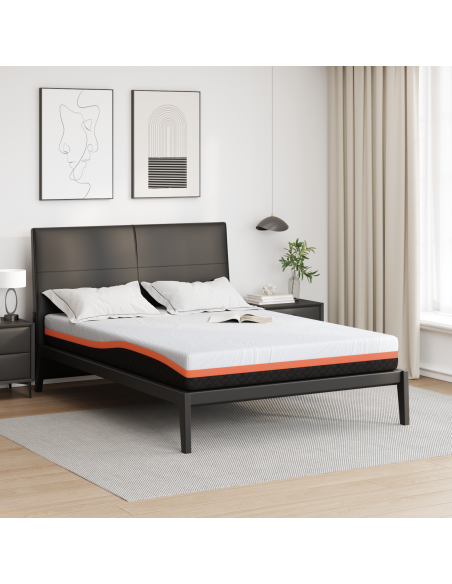 Materasso Bianco e Nero 140 x 190 cm Tessuto Jacquard
