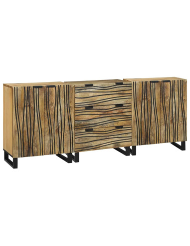 Set di mobili per il bagno 3 pcs Marrone Legno multistrato