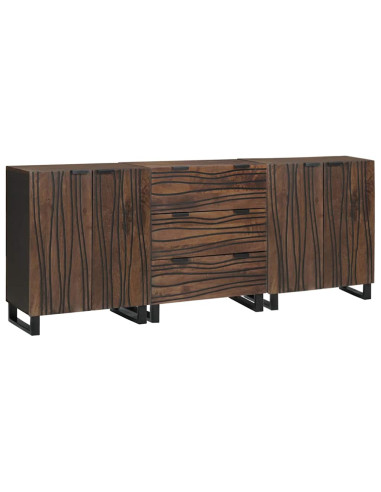 Set di mobili per il bagno 3 pcs Marrone Legno multistrato