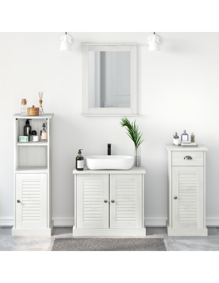 Set di mobili per il bagno 4 pcs Bianco Antico Pino massello