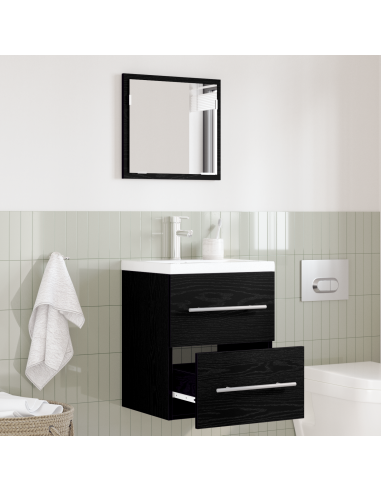 Set di mobili per il bagno con cassetto Nero 41 x 38,5 x 48 cm