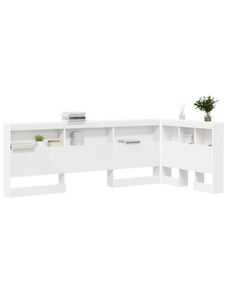 Testata contenitore con testiera Bianco 75 cm Legno multistrato