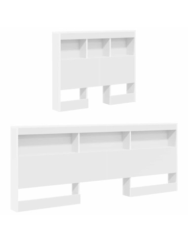 Testata contenitore con testiera Bianco 75 cm Legno multistrato