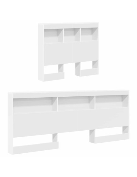 Testata contenitore con testiera Bianco 75 cm Legno multistrato