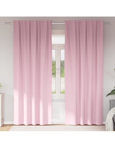 Tende Blackout con Anelli 2 pcs Rosa baby 225 x 140 cm