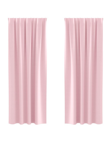 Tende Blackout con Anelli 2 pcs Rosa baby 225 x 140 cm