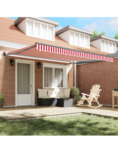 Tenda Retrattile Rosso e Bianco 400 × 300 cm
