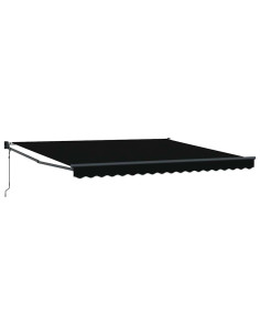 Tenda Retrattile Nero 400 × 300 cm Poliestere e Alluminio 2