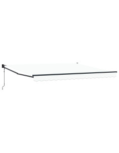 Tenda Retrattile Bianco 400 × 300 cm Poliestere e Alluminio 2