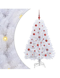 Albero di Natale Artificiale con Rami Pieghevoli Bianco 150 cm 2