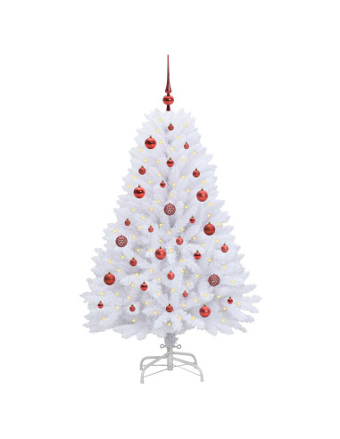 Albero di Natale Artificiale con Rami Pieghevoli Bianco 150 cm