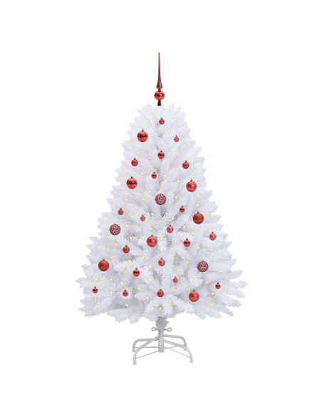 Albero di Natale Artificiale con Rami Pieghevoli Bianco 150 cm