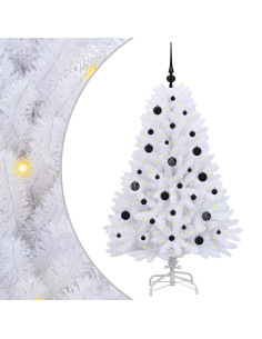 Albero di Natale Artificiale con Rami Pieghevoli Bianco 150 cm 2