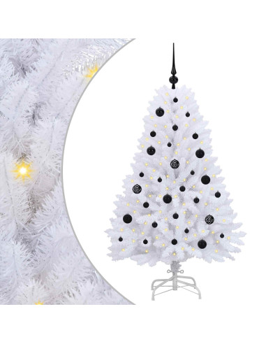 Albero di Natale Artificiale con Rami Pieghevoli Bianco 150 cm
