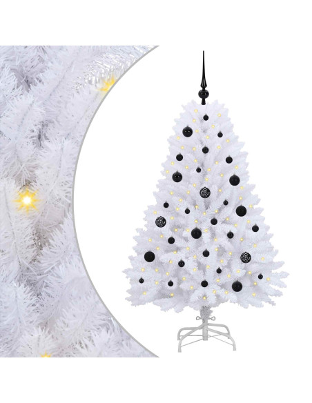 Albero di Natale Artificiale con Rami Pieghevoli Bianco 150 cm