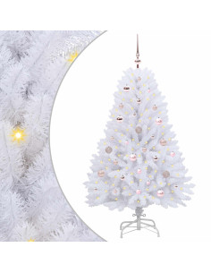 Albero di Natale Artificiale con Rami Pieghevoli Bianco 150 cm 2