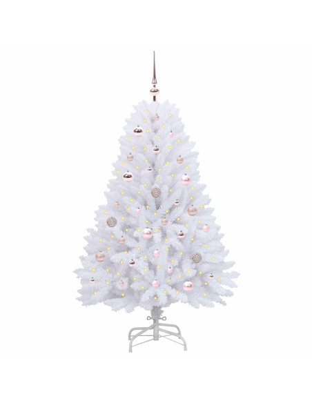 Albero di Natale Artificiale con Rami Pieghevoli Bianco 150 cm