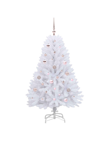 Albero di Natale Artificiale con Rami Pieghevoli Bianco 150 cm