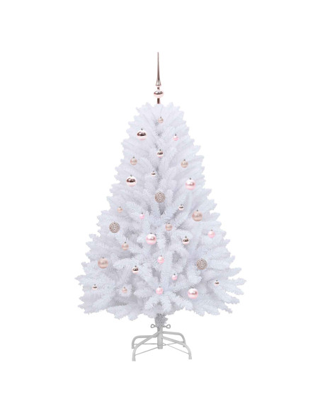 Albero di Natale Artificiale con Rami Pieghevoli Bianco 150 cm