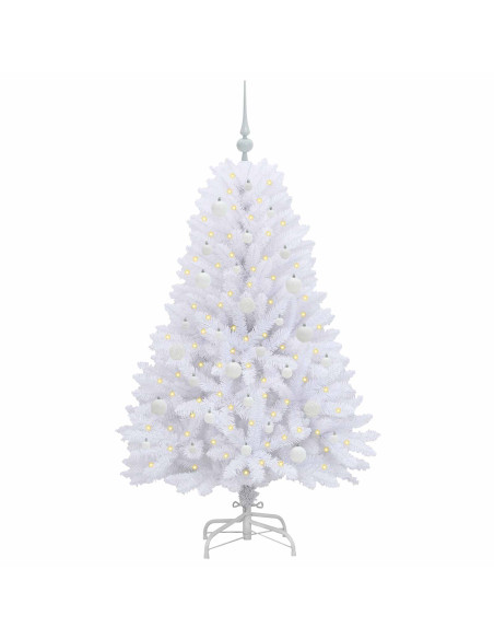 Albero di Natale Artificiale con Rami Pieghevoli Bianco 150 cm