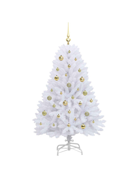 Albero di Natale Artificiale con Rami Pieghevoli Bianco 150 cm