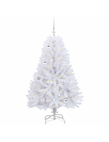 Albero di Natale Artificiale con Rami Pieghevoli Bianco 150 cm