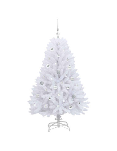Albero di Natale Artificiale con Rami Pieghevoli Bianco 150 cm