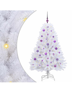 Albero di Natale Artificiale con Rami Pieghevoli Bianco 150 cm 2