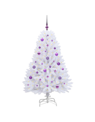 Albero di Natale Artificiale con Rami Pieghevoli Bianco 150 cm