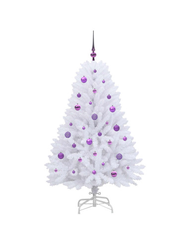 Albero di Natale Artificiale con Rami Pieghevoli Bianco 150 cm