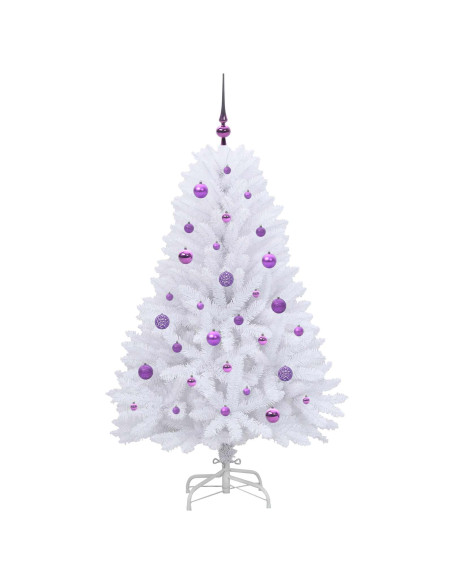 Albero di Natale Artificiale con Rami Pieghevoli Bianco 150 cm