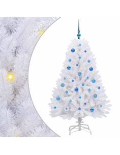 Albero di Natale Artificiale con Rami Pieghevoli Bianco 150 cm 2