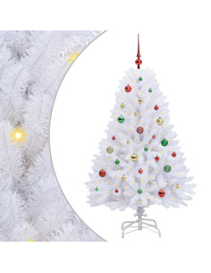 Albero di Natale Artificiale con Rami Pieghevoli Bianco 150 cm 2