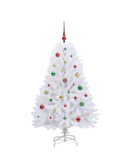 Albero di Natale Artificiale con Rami Pieghevoli Bianco 150 cm