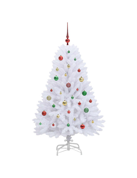 Albero di Natale Artificiale con Rami Pieghevoli Bianco 150 cm