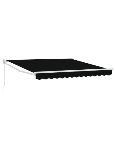 Tenda Retrattile Nero 350 x 250 cm Poliestere e Alluminio